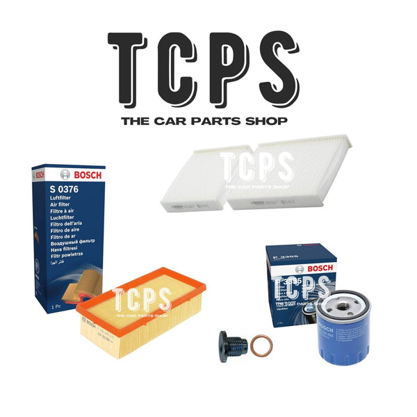 FOR PEUGEOT 208 1.2 2012+ BOSCH AIR OIL & CABIN FILTER SERVICE KIT WITH PLUG