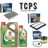 FOR RENAULT KADJAR 1.2 TEC 2015+ BOSCH AIR OIL CABIN FILTERS KIT WITH 5L CASTROL