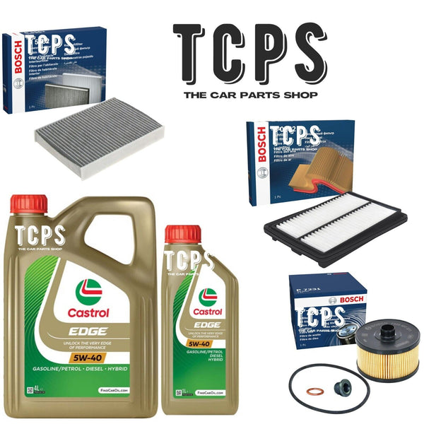 FOR RENAULT KADJAR 1.2 TEC 2015+ BOSCH AIR OIL CABIN FILTERS KIT WITH 5L CASTROL