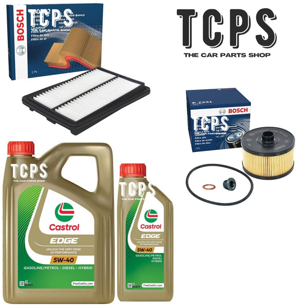 FOR RENAULT KADJAR 1.2 TEC 2015+ BOSCH OIL AND AIR FILTER WITH 5L CASTROL OIL
