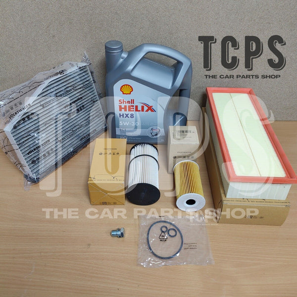 FITS VW GOLF 2.0 TDI MK5 FULL GENUINE SERVICE KIT PLUS 5L SHELL HX8 5W30