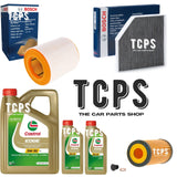 FOR AUDI A7 3.0 TDI 2010-18 BOSCH OIL AIR CABIN FILTER KIT WITH 7L CASTROL OIL