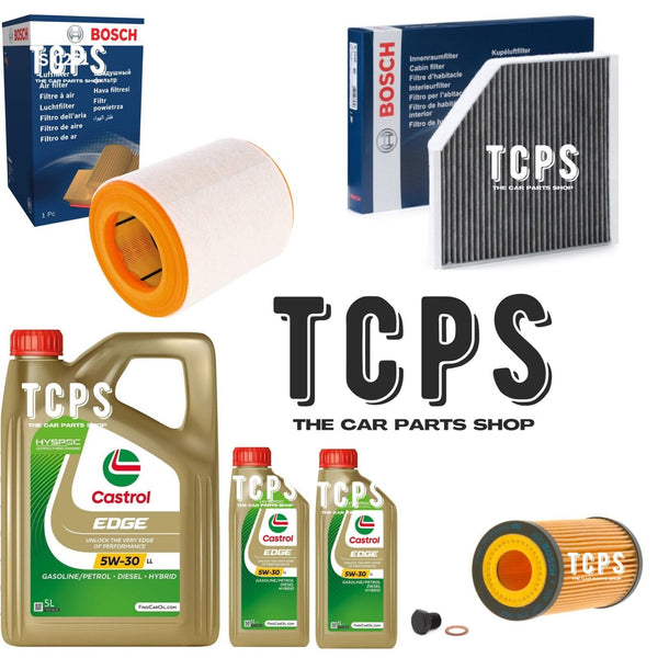 FOR AUDI A7 3.0 TDI 2010-18 BOSCH OIL AIR CABIN FILTER KIT WITH 7L CASTROL OIL