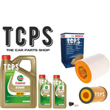 FOR AUDI A7 3.0 TDI 2010-18 BOSCH OIL AND AIR FILTER WITH 7L CASTROL OIL