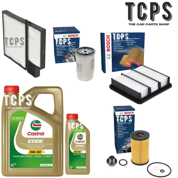 FOR KIA PROCEED 1.6 CRDi 2007+ COMPLETE BOSCH SERVICE FILTER KIT WITH 6L CASTROL