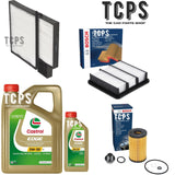FOR KIA PROCEED 1.6 CRDi 2007+ BOSCH OIL AIR CABIN FILTERS KIT WITH 6L CASTROL