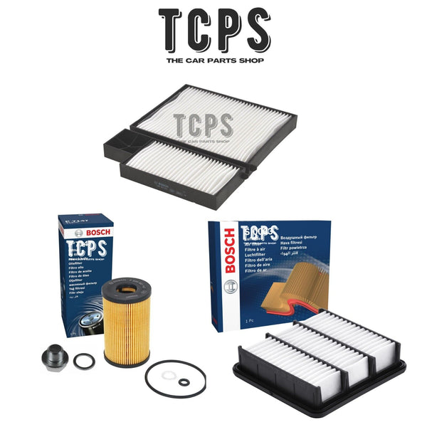 FOR KIA PROCEED 1.6 CRDi 2007+ BOSCH AIR OIL CABIN FILTERS KIT WITH SUMP PLUG