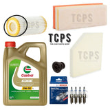 FITS AUDI A4 2.0 TFSI 2007+ FULL REPLACEMENT FILTER KIT + 5L CASTROL + SPARK PLU