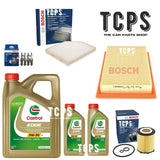 FOR MERCEDES C200 2.0 W205 2013+ COMPLETE BOSCH SERVICE KIT & 7L CASTROL OIL