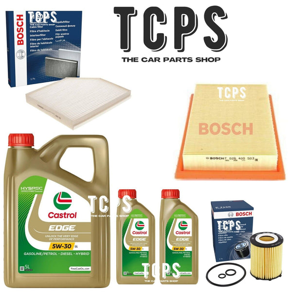 FOR MERCEDES C200 2.0 W205 2013+ BOSCH AIR OIL CABIN FILTERS KIT & 7L CASTROL