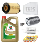 FOR AUDI A3 1.6 8V MK2 FULL SERVICE KIT INC 5L CASTROL OIL + ALL FILTERS + SPARK