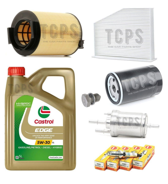 FOR AUDI A3 1.6 8V MK2 FULL SERVICE KIT INC 5L CASTROL OIL + ALL FILTERS + SPARK