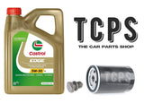 FOR AUDI A3 1.6 8V MK2 5L CASTROL 5W30 OIL WITH REPLACEMENT OIL FILTER & SUMP PL