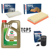 FOR FORD FOCUS 2.0 ZETEC 1998+ BOSCH OIL AIR CABIN FILTERS KIT & 5L CASTROL OIL