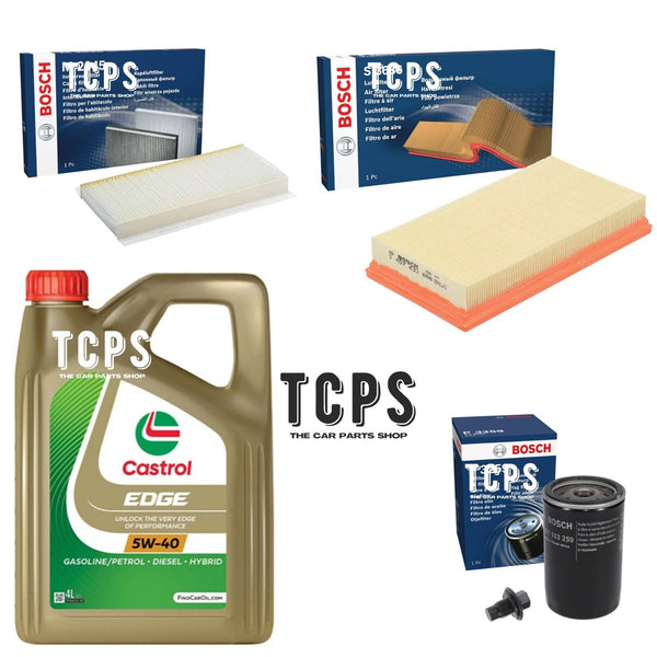 FOR FORD FOCUS 2.0 ZETEC 1998+ BOSCH OIL AIR CABIN FILTERS KIT & 5L CASTROL OIL
