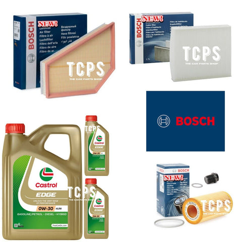 FOR VOLVO C70 2.4 DIESEL 2005+  BOSCH OIL AIR CABIN FILTER & 6L CASTROL 0W30 OIL