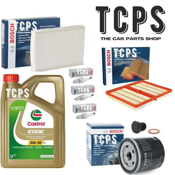 FOR VW UP 1.0 GTI TSI 2016+ FULL BOSCH FILTER SERVICE KIT WITH 5L CASTROL OIL