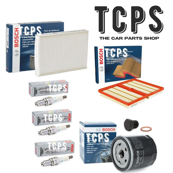 FOR VW UP 1.0 GTI TSI 2016+ BOSCH OIL AIR CABIN FILTERS & THREE NGK SPARK PLUGS