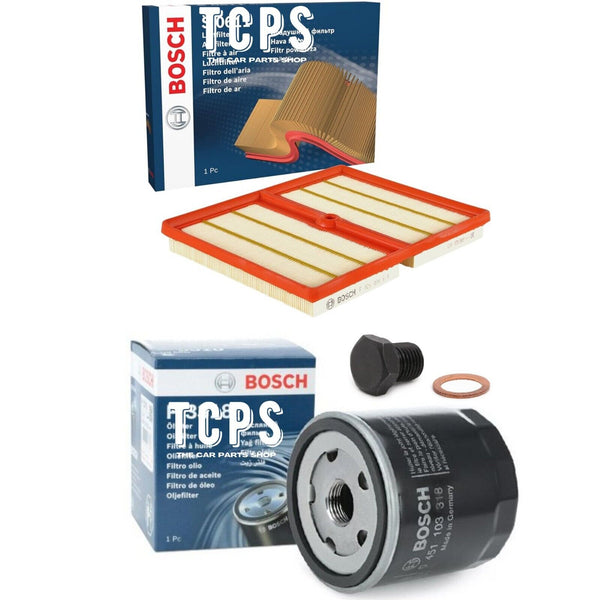 FOR VW UP 1.0 GTI TSI 2016+ BOSCH OIL AND AIR FILTER SERVICE PACK WITH SUMP PLUG