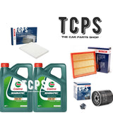 FITS TOYOTA HILUX 2.4 H2L 2015+ BOSCH OIL AIR CABIN FILTER & 8L CASTROL 0W30 OIL