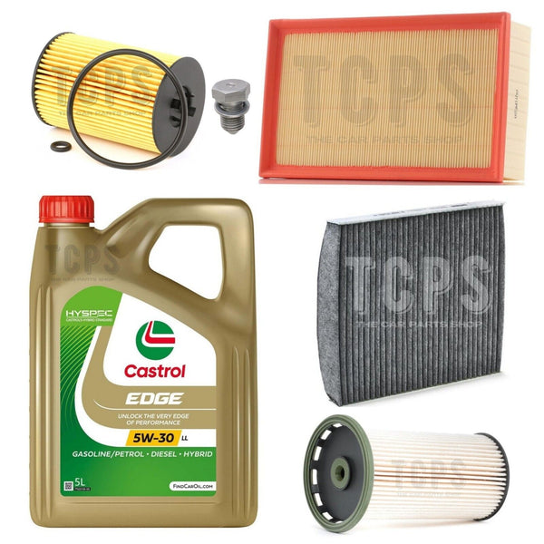 FOR SKODA SUPERB MK3 COMBI 2.0 TDI FULL FILTER KIT WITH 5L CASTROL OIL & SUMP PL