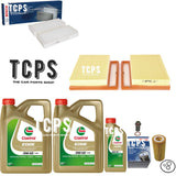 FOR MERCEDES S600 W220 5.5 1998+ BOSCH OIL AIR CABIN FILTERS WITH 9L CASTROL OIL