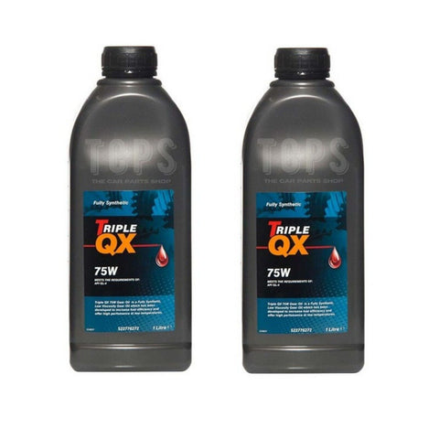 2 X 1 LITRE 75W GEAR OIL FITS FORD FOCUS 1.6 PETROL 11-14