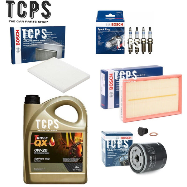 FOR AUDI Q2 1.5 TFSI 2016+ FULL BOSCH SERVICE PACK WITH 5L 0W20 MOTOR OIL