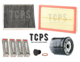 AUDI Q2 1.5 TFSI GA 2016+ COMPLETE REPLACEMENT FILTER KIT & SPARK PLUGS & SUMP P