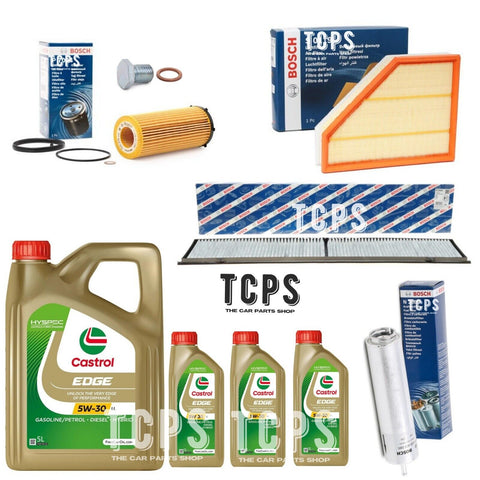 FITS BMW 330d  E92 3.0 2006+ FULL BOSCH KIT AIR OIL CABIN FUEL & 8L CASTROL OIL