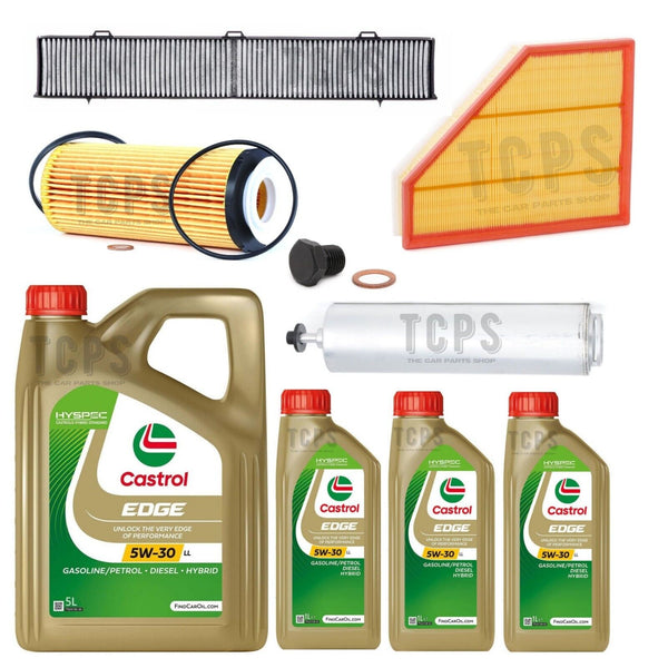 FOR BMW 330D E92 3.0 FULL SERVICE KIT WITH 8L CASTROL OIL & ALL FILTERS & SUMP P