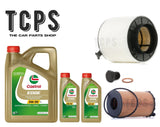 FOR AUDI A5 MK1 COUPE 3.0 TDI V6 8T REPLACEMENT 7L CASTROL + OIL + AIR FILTERS