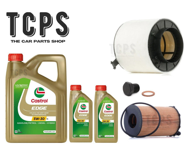 FOR AUDI A5 MK1 COUPE 3.0 TDI V6 8T REPLACEMENT 7L CASTROL + OIL + AIR FILTERS