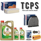 FITS MERCEDES CLS250 2.2 CDI 2010-17 BOSCH OIL AIR CABIN FILTERS  & 7L CASTROL