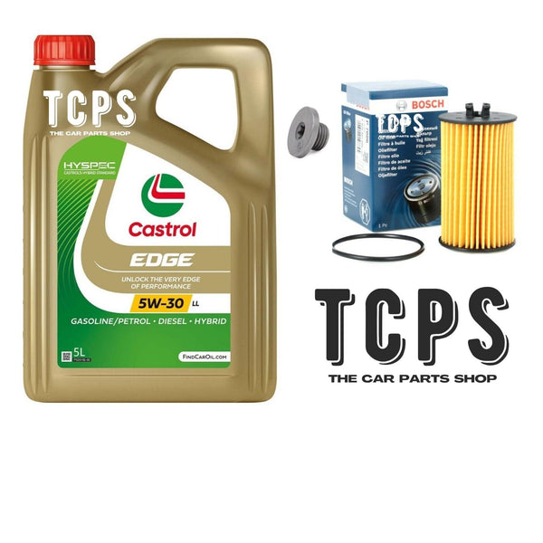 FITS VAUXHALL ASTRA MK6 1.4 PETROL BOSCH OIL FILTER SUMP PLUG & 5L CASTROL OIL