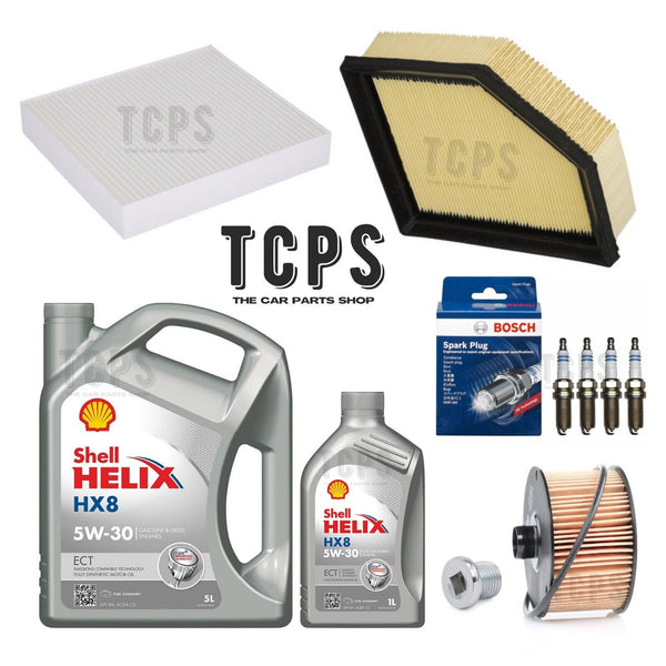 FOR NISSAN QASHQAI III J12 1.3 MHEV SERVICE KIT 6L SHELL OIL & FILTERS & SPARK P