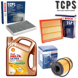 FITS JEEP COMPASS 1.4 PETROL 2016+ BOSCH OIL AIR CABIN FILTERS & 4L SHELL OIL