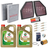 FOR BMW M5 COMPETITION F90 FULL SERVICE KIT 10L CASTROL & 8 PLUGS + K&N AIR FILT