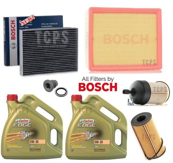 FOR VAUXHALL VIVARO 1.6 CDTI X82 FULL BOSCH SERVICE KIT + 8L CASTROL EDGE 0W30