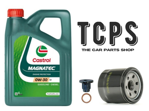 FITS PEUGEOT 3008 1.2 PETROL REPLACEMENT 4L CASTROL 0W30 OIL + OIL FILTER + SUMP