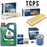 FOR PEUGEOT 3008 1.2 PETROL 4L CASTROL OIL & OIL AIR CABIN FILTERS & PLUGS