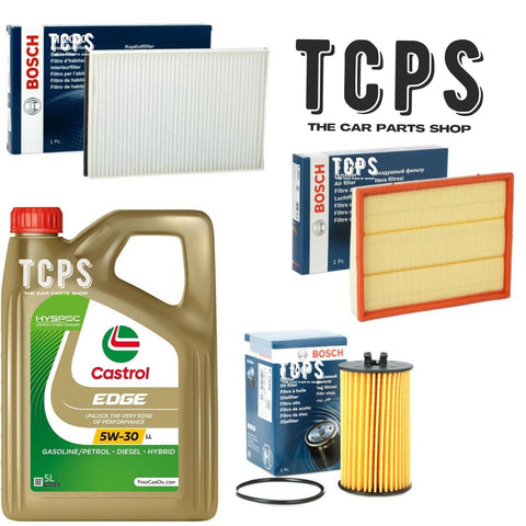 FOR VAUXHALL ASTRA MK5 CARAVAN 1.6 2004+ BOSCH OIL AIR CABIN FILTER & 5L CASTROL