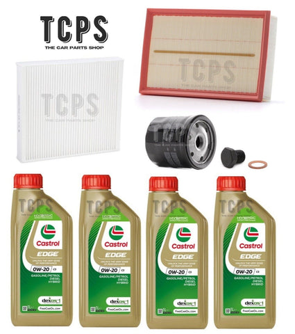 FOR VW POLO LIFE MK6 1.0 FULL SERVICE KIT 4L CASTROL OIL & ALL FILTERS & SUMP PL
