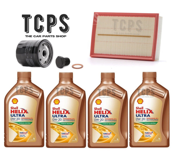 FOR VW POLO MPI MK6 1.0 REPLACEMENT 4L SHELL 0W20 OIL & OIL & AIR FILTERS & SUMP