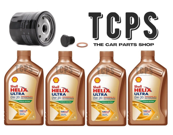 FOR VW POLO MPI MK6 1.0 SERVICE REPLACEMENT 4L SHELL 0W20 & OIL FILTER & SUMP PL