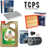 FITS VW CADDY MK2 1.9 SDI BOSCH OIL AIR CABIN FILTERS & 5L CASTROL MOTOR OIL