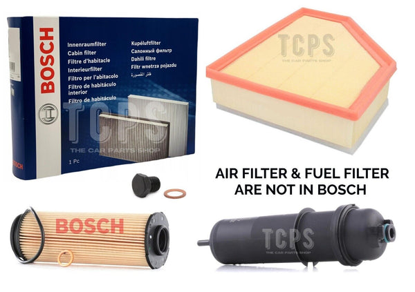FOR BMW 330D G20 3.0 2018+ BOSCH OIL CABIN FUEL FILTERS SUMP PLUG & AIR FILTER