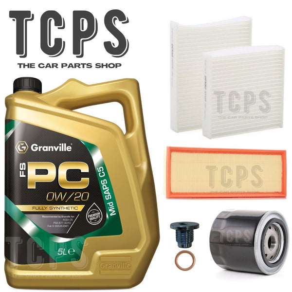 FOR PEUGEOT 2008 1.2 PURETECH MK1 SERVICE KIT 5L 0W20 & AIR OIL CABIN FILTER KIT
