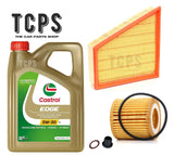 FOR VW POLO MK5 1.2 REPLACEMENT 4L CASTROL OIL WITH OIL & AIR FILTERS & SUMP PLU