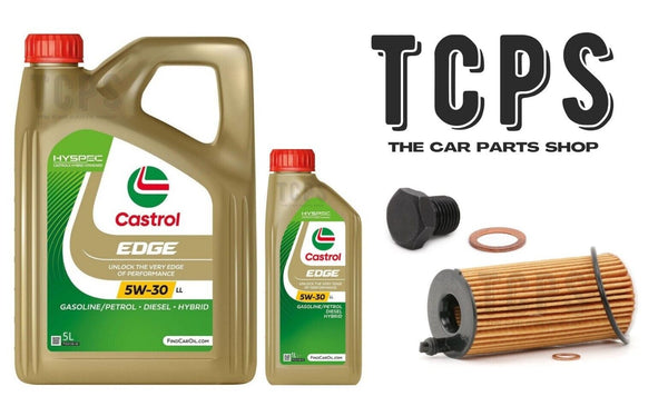 FOR BMW 320D GT F34 SERVICE REPLACEMENT 6L CASTROL 5W30 & OIL FILTER & SUMP PLUG